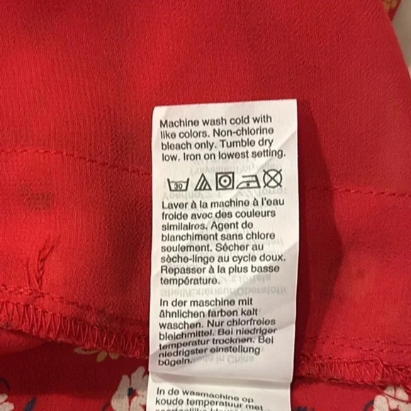 Madewell Red Floral Prairie Posies Wide Leg Jumpsuit Size 6 Casual Party Summer - Picture 11 of 12